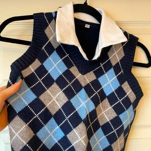 Size small, 2 piece sweater vest and collared tank - perfect for preppy golf fit